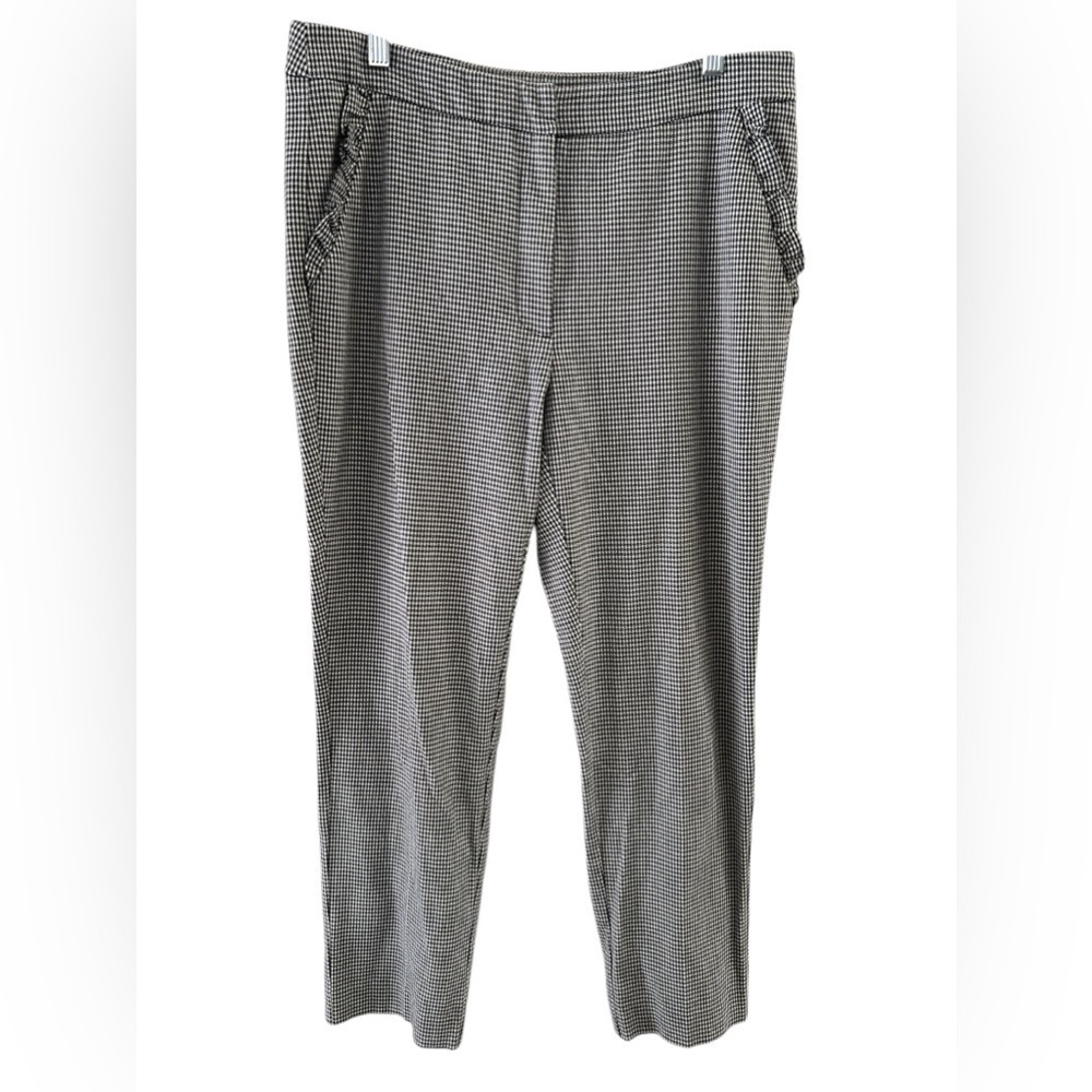Zara basic tweed black and white straight leg dress pants